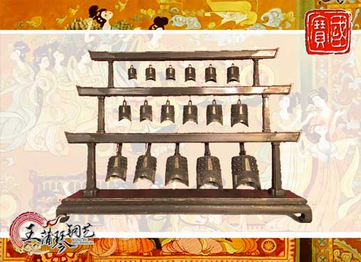 山東客戶(hù)定制17件古編鐘，迎賓編鐘古樂(lè)