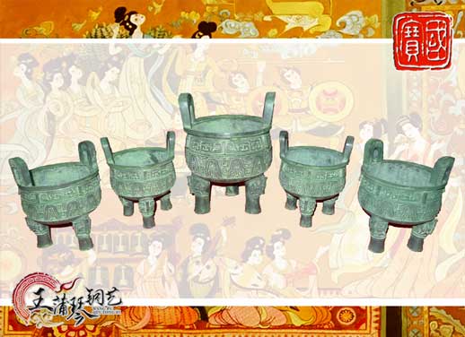 銅鼎，銅五鼎，中國(guó)鼎，佛像用鼎